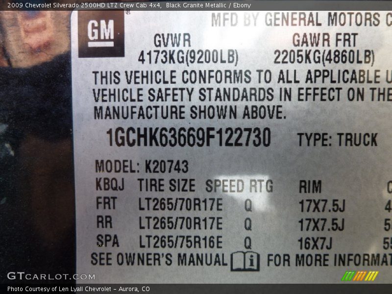 Black Granite Metallic / Ebony 2009 Chevrolet Silverado 2500HD LTZ Crew Cab 4x4