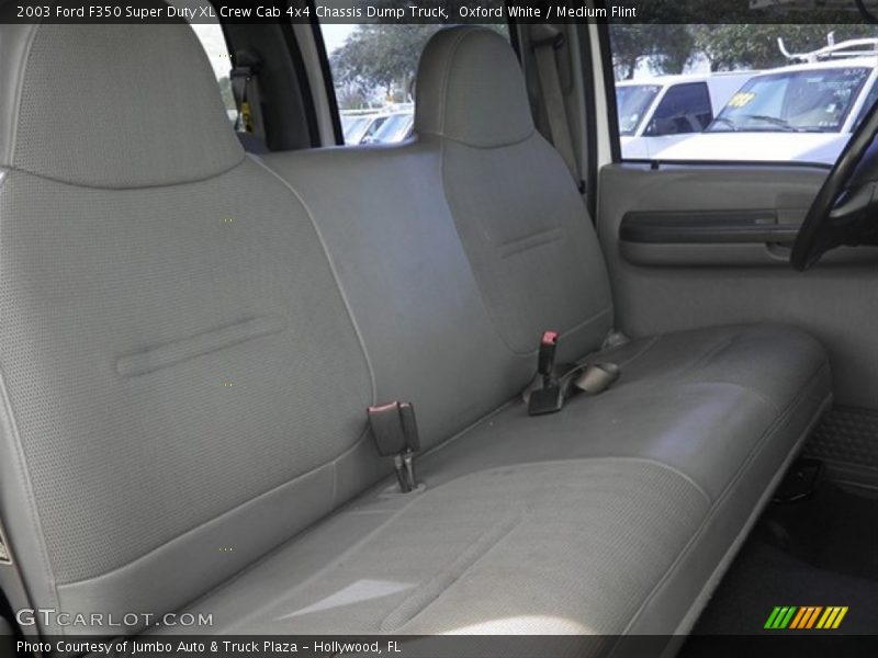 Oxford White / Medium Flint 2003 Ford F350 Super Duty XL Crew Cab 4x4 Chassis Dump Truck