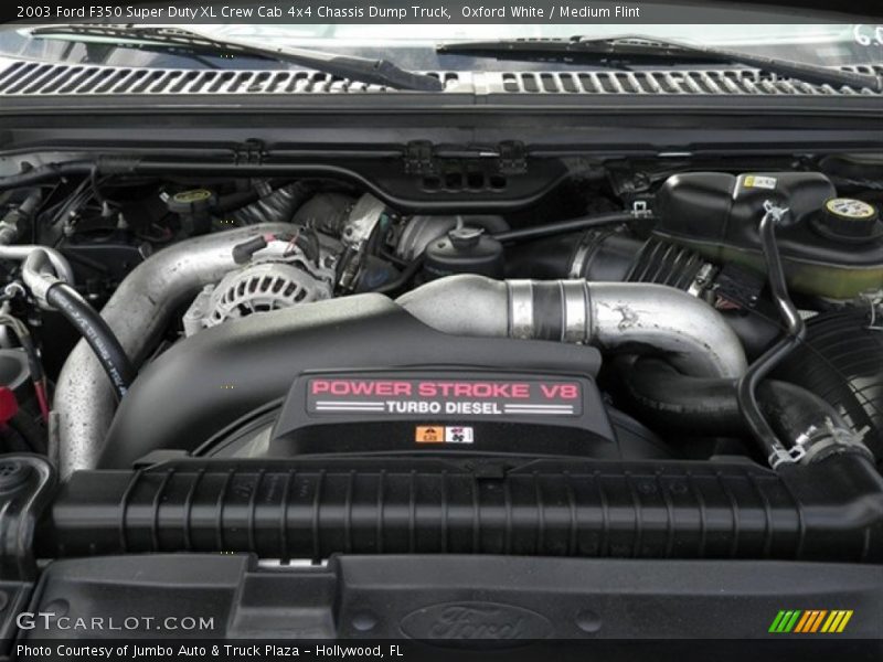 Oxford White / Medium Flint 2003 Ford F350 Super Duty XL Crew Cab 4x4 Chassis Dump Truck