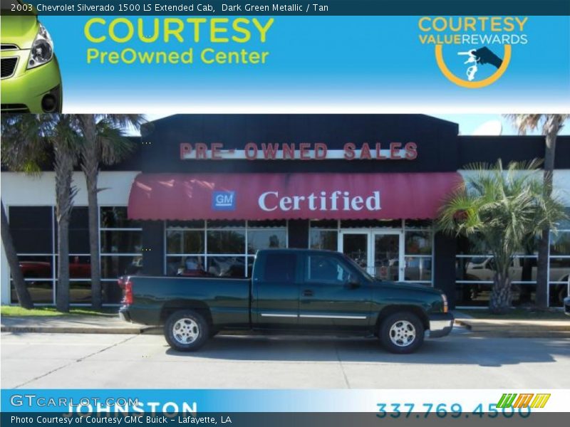 Dark Green Metallic / Tan 2003 Chevrolet Silverado 1500 LS Extended Cab