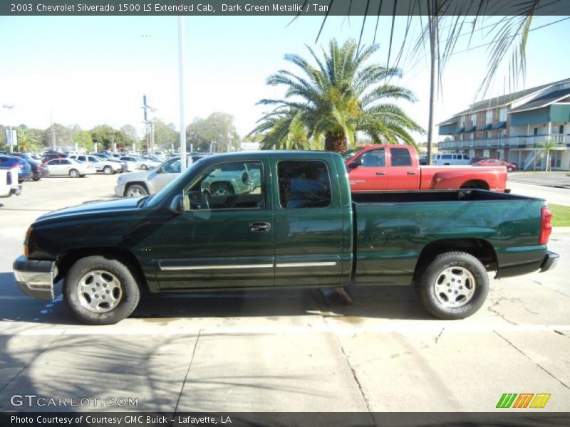 Dark Green Metallic / Tan 2003 Chevrolet Silverado 1500 LS Extended Cab