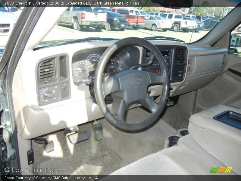 Dark Green Metallic / Tan 2003 Chevrolet Silverado 1500 LS Extended Cab