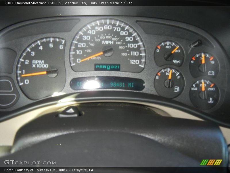 Dark Green Metallic / Tan 2003 Chevrolet Silverado 1500 LS Extended Cab