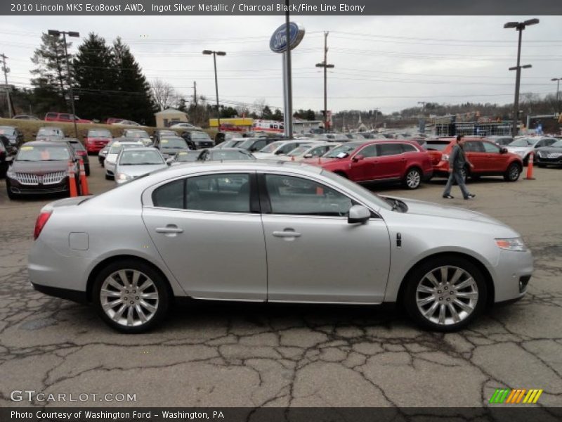 Ingot Silver Metallic / Charcoal Black/Fine Line Ebony 2010 Lincoln MKS EcoBoost AWD