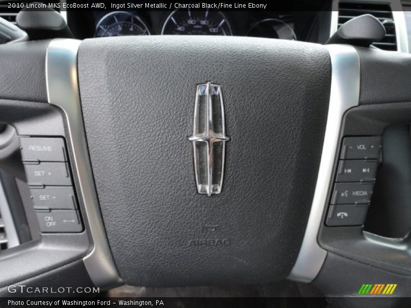 Ingot Silver Metallic / Charcoal Black/Fine Line Ebony 2010 Lincoln MKS EcoBoost AWD
