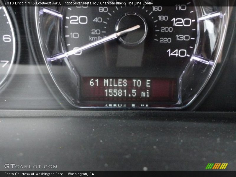 Ingot Silver Metallic / Charcoal Black/Fine Line Ebony 2010 Lincoln MKS EcoBoost AWD