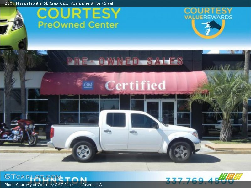 Avalanche White / Steel 2005 Nissan Frontier SE Crew Cab