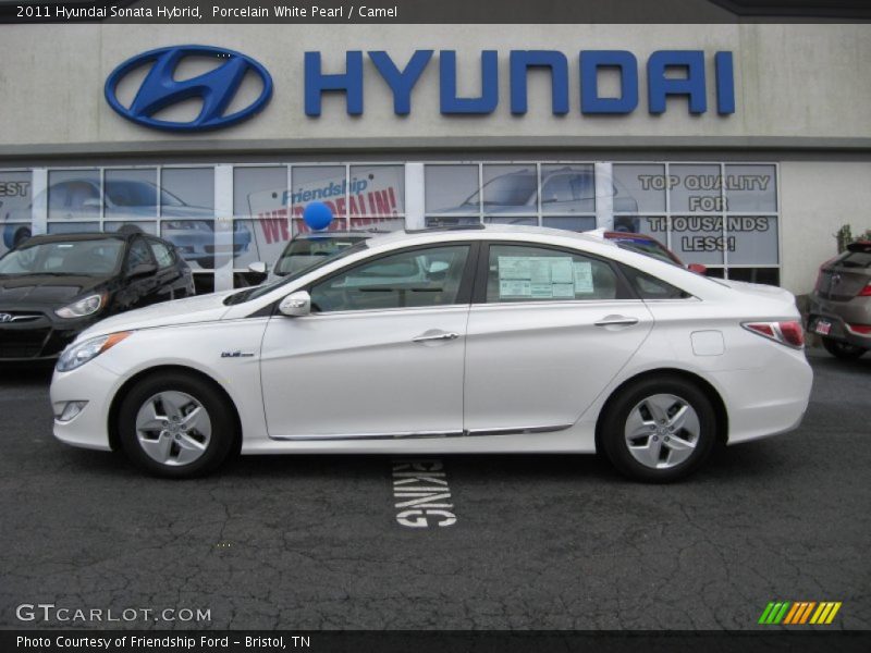 Porcelain White Pearl / Camel 2011 Hyundai Sonata Hybrid