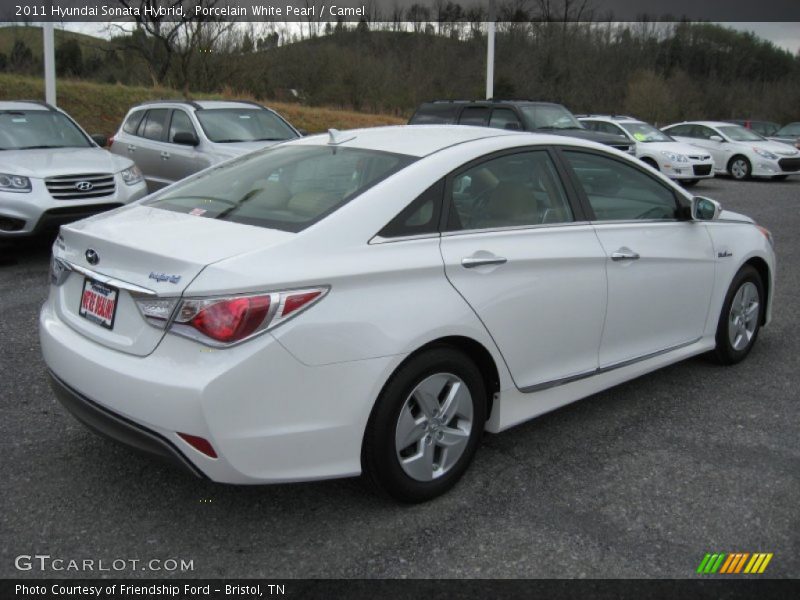 Porcelain White Pearl / Camel 2011 Hyundai Sonata Hybrid