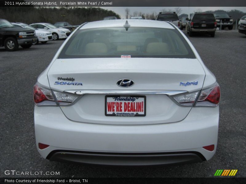 Porcelain White Pearl / Camel 2011 Hyundai Sonata Hybrid