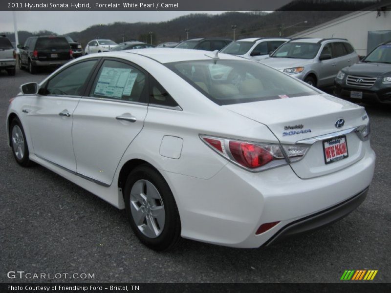 Porcelain White Pearl / Camel 2011 Hyundai Sonata Hybrid