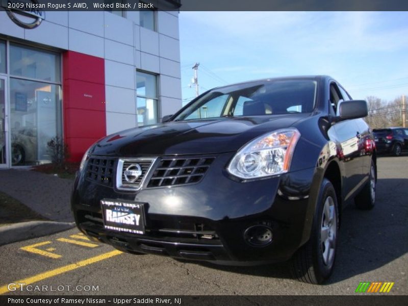 Wicked Black / Black 2009 Nissan Rogue S AWD