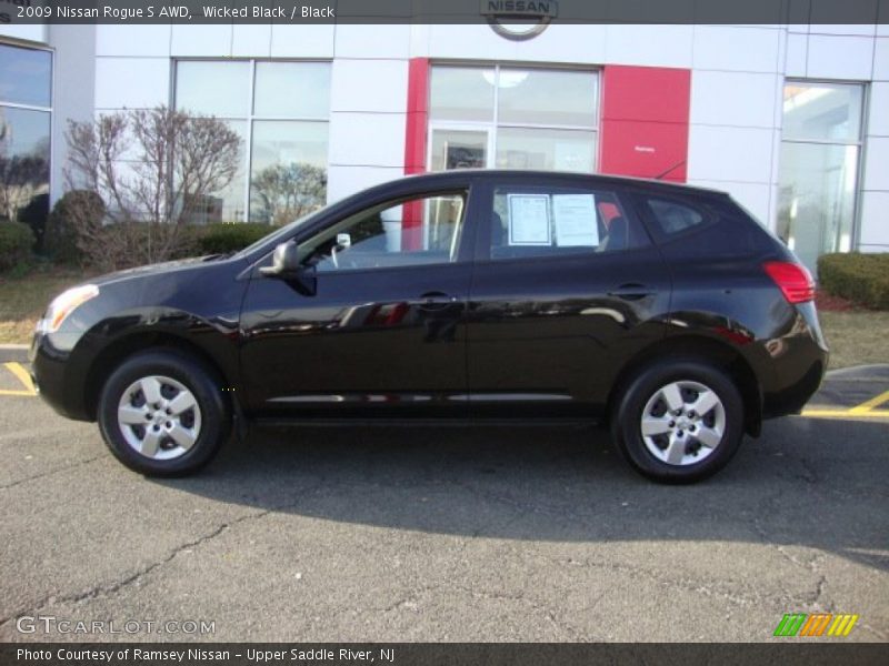 Wicked Black / Black 2009 Nissan Rogue S AWD