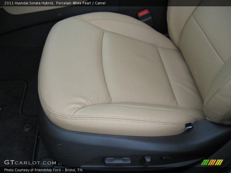 Porcelain White Pearl / Camel 2011 Hyundai Sonata Hybrid
