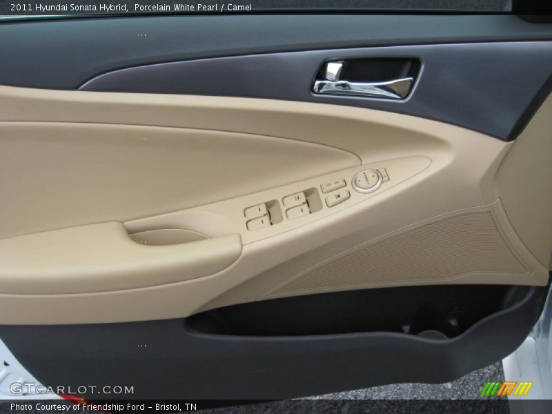 Porcelain White Pearl / Camel 2011 Hyundai Sonata Hybrid