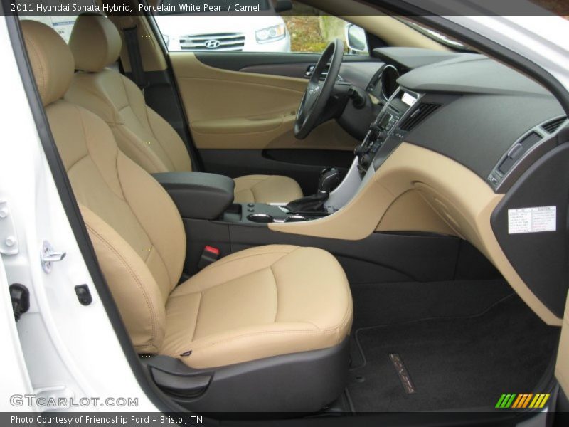 Porcelain White Pearl / Camel 2011 Hyundai Sonata Hybrid