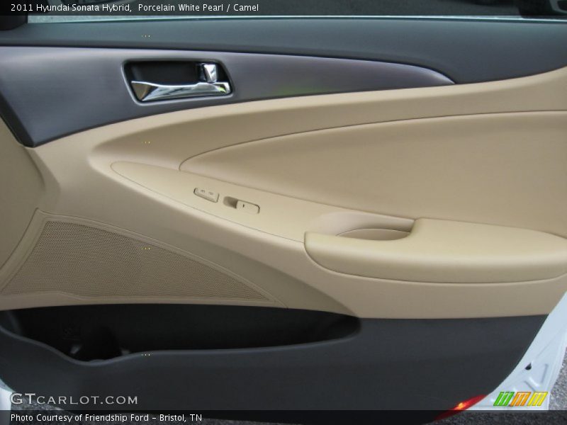 Porcelain White Pearl / Camel 2011 Hyundai Sonata Hybrid