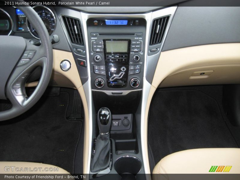 Porcelain White Pearl / Camel 2011 Hyundai Sonata Hybrid