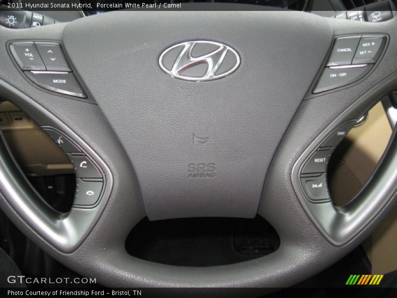 Porcelain White Pearl / Camel 2011 Hyundai Sonata Hybrid