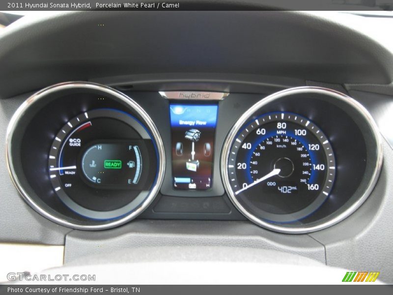 Porcelain White Pearl / Camel 2011 Hyundai Sonata Hybrid
