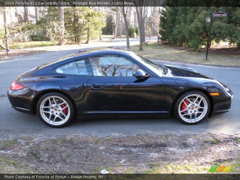 Midnight Blue Metallic / Sand Beige 2009 Porsche 911 Carrera 4S Coupe