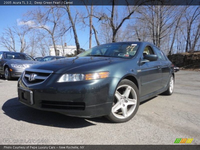 Deep Green Pearl / Camel 2005 Acura TL 3.2