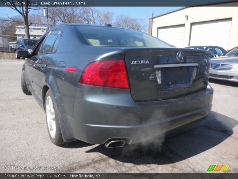 Deep Green Pearl / Camel 2005 Acura TL 3.2