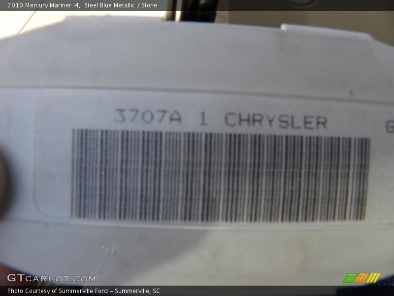 Steel Blue Metallic / Stone 2010 Mercury Mariner I4