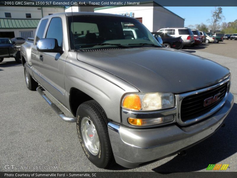 Topaz Gold Metallic / Neutral 2001 GMC Sierra 1500 SLT Extended Cab 4x4