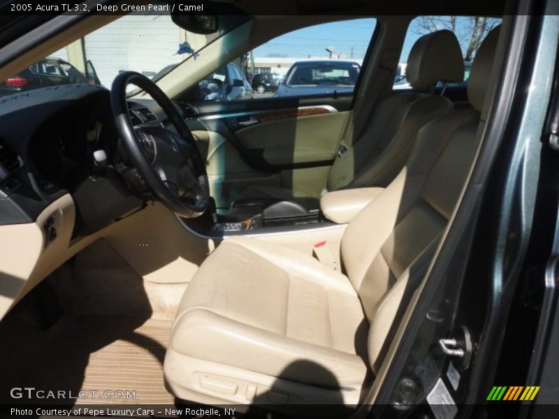 Deep Green Pearl / Camel 2005 Acura TL 3.2