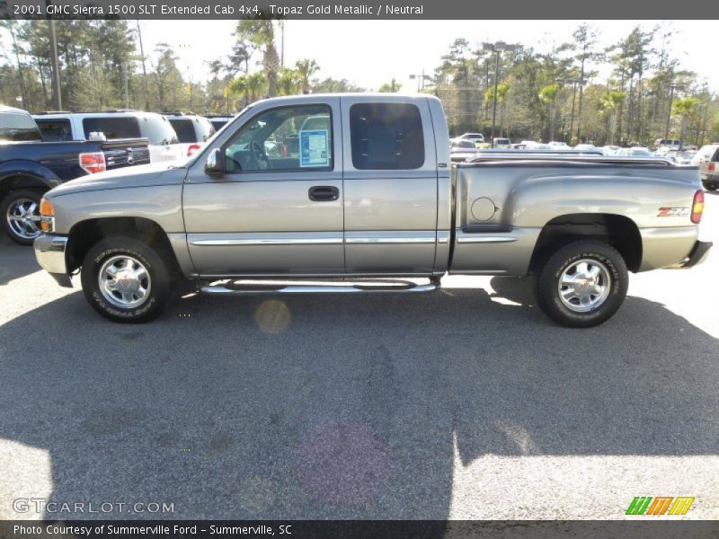 Topaz Gold Metallic / Neutral 2001 GMC Sierra 1500 SLT Extended Cab 4x4