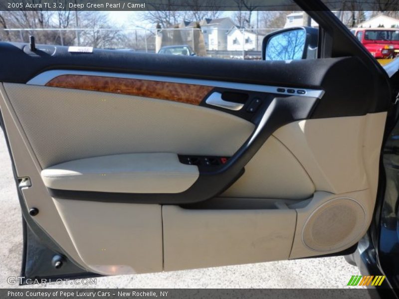 Deep Green Pearl / Camel 2005 Acura TL 3.2