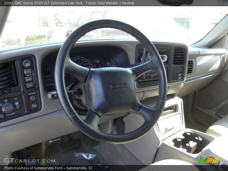 Topaz Gold Metallic / Neutral 2001 GMC Sierra 1500 SLT Extended Cab 4x4