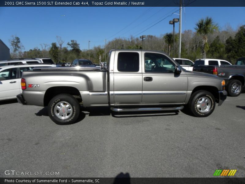 Topaz Gold Metallic / Neutral 2001 GMC Sierra 1500 SLT Extended Cab 4x4