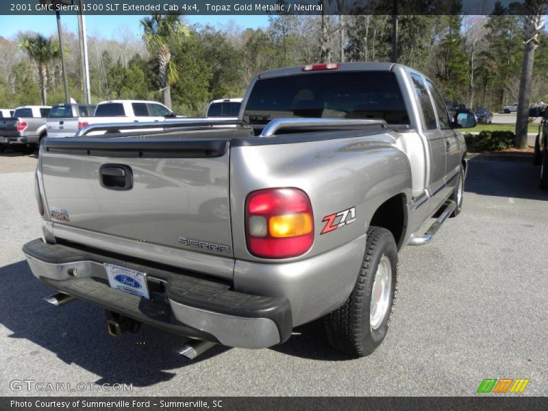 Topaz Gold Metallic / Neutral 2001 GMC Sierra 1500 SLT Extended Cab 4x4