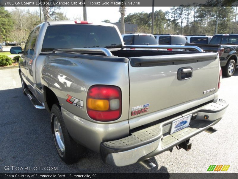 Topaz Gold Metallic / Neutral 2001 GMC Sierra 1500 SLT Extended Cab 4x4