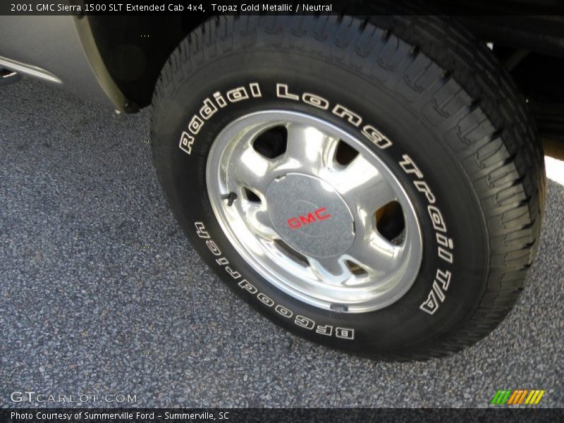 Topaz Gold Metallic / Neutral 2001 GMC Sierra 1500 SLT Extended Cab 4x4