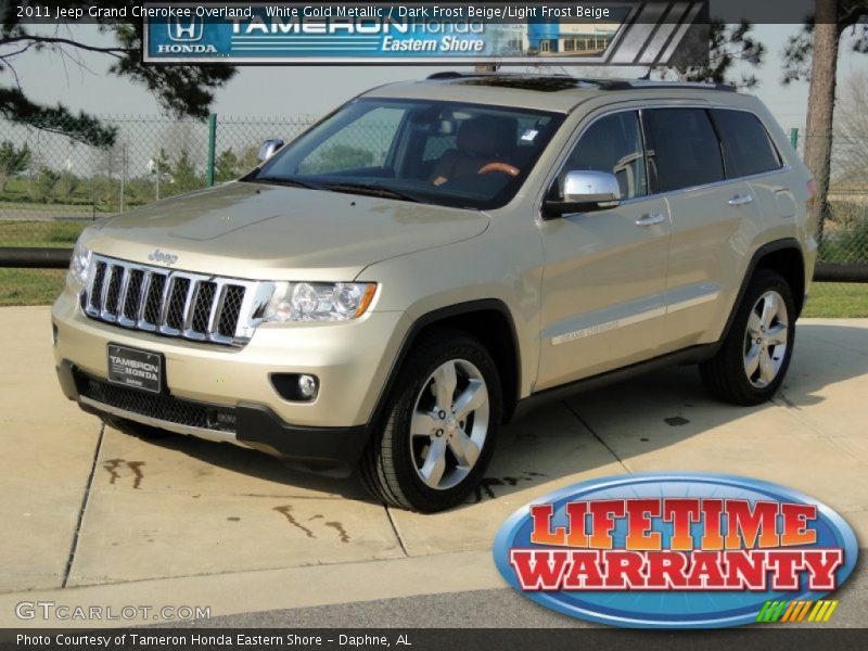 White Gold Metallic / Dark Frost Beige/Light Frost Beige 2011 Jeep Grand Cherokee Overland