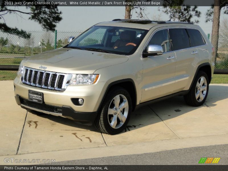 White Gold Metallic / Dark Frost Beige/Light Frost Beige 2011 Jeep Grand Cherokee Overland
