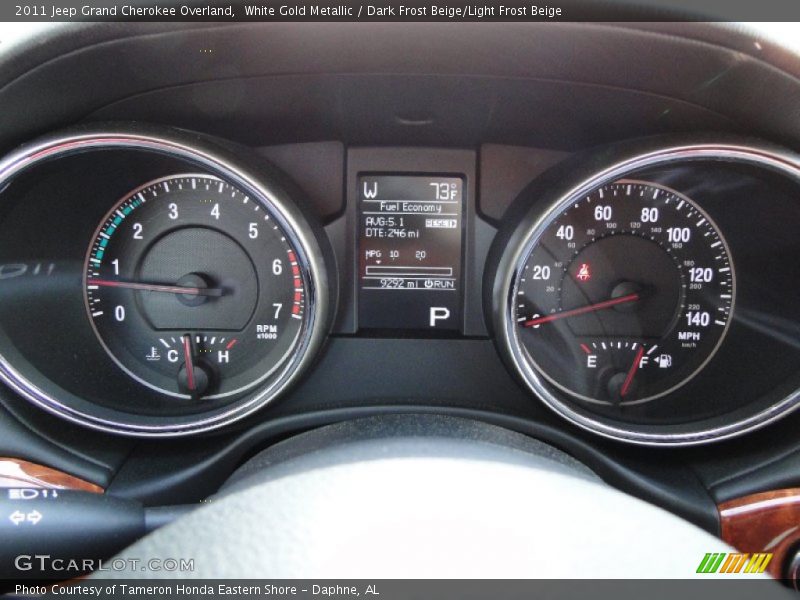 White Gold Metallic / Dark Frost Beige/Light Frost Beige 2011 Jeep Grand Cherokee Overland