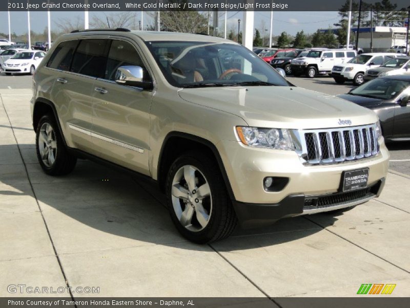 White Gold Metallic / Dark Frost Beige/Light Frost Beige 2011 Jeep Grand Cherokee Overland