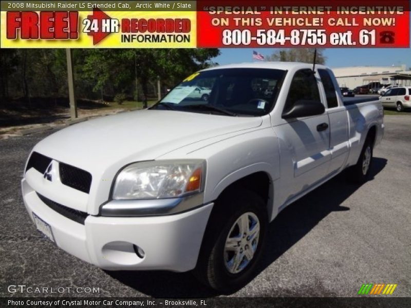 Arctic White / Slate 2008 Mitsubishi Raider LS Extended Cab