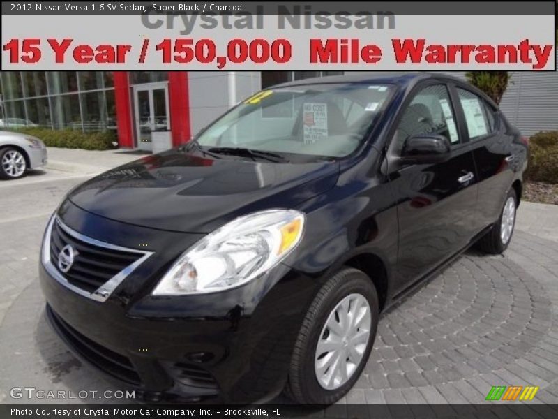 Super Black / Charcoal 2012 Nissan Versa 1.6 SV Sedan