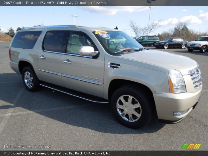 Gold Mist / Cocoa/Light Cashmere 2007 Cadillac Escalade ESV AWD