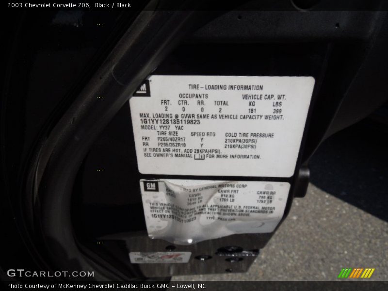 Black / Black 2003 Chevrolet Corvette Z06