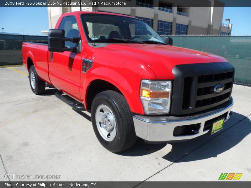 Red / Medium Stone 2008 Ford F250 Super Duty XL Regular Cab