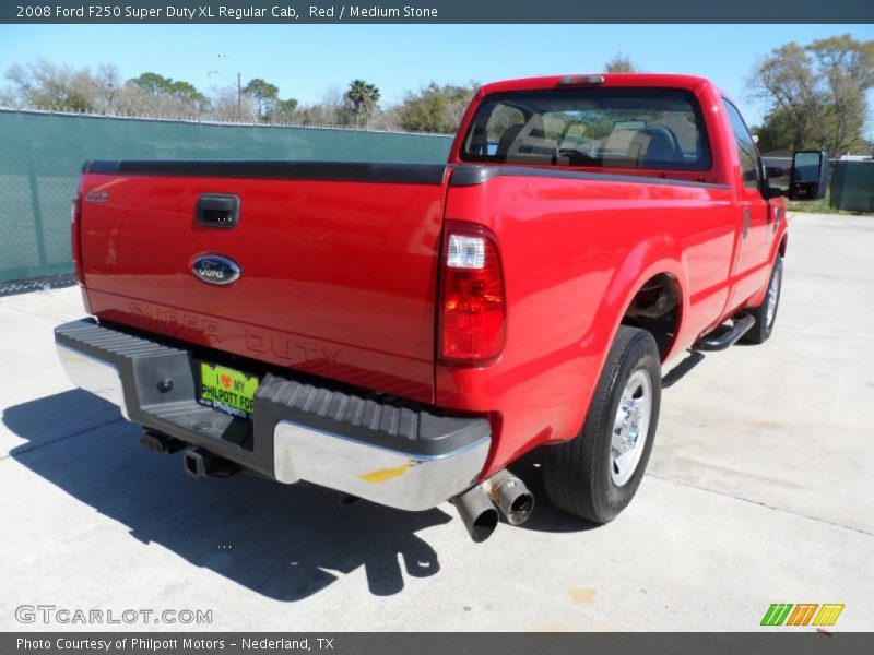 Red / Medium Stone 2008 Ford F250 Super Duty XL Regular Cab