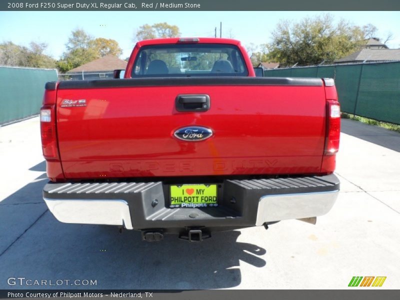 Red / Medium Stone 2008 Ford F250 Super Duty XL Regular Cab