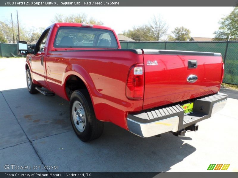 Red / Medium Stone 2008 Ford F250 Super Duty XL Regular Cab
