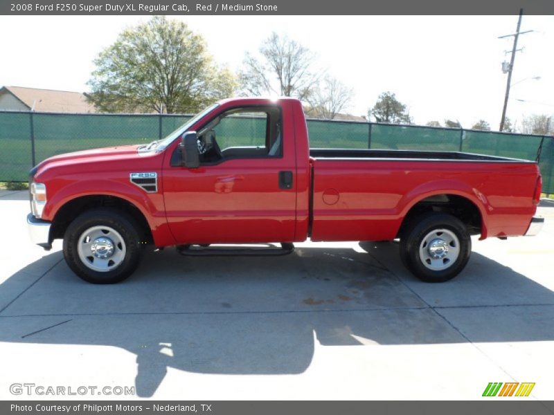 Red / Medium Stone 2008 Ford F250 Super Duty XL Regular Cab